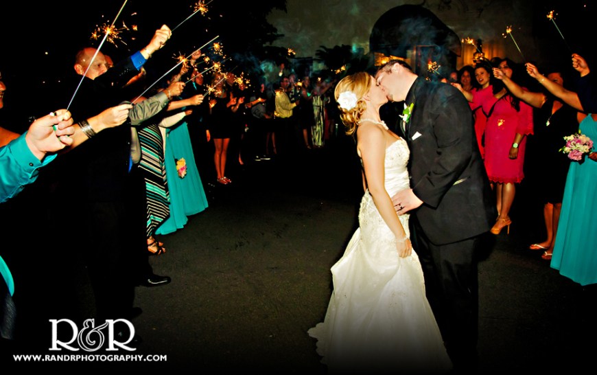 Wishing the newlywed wed with a sparkler send off